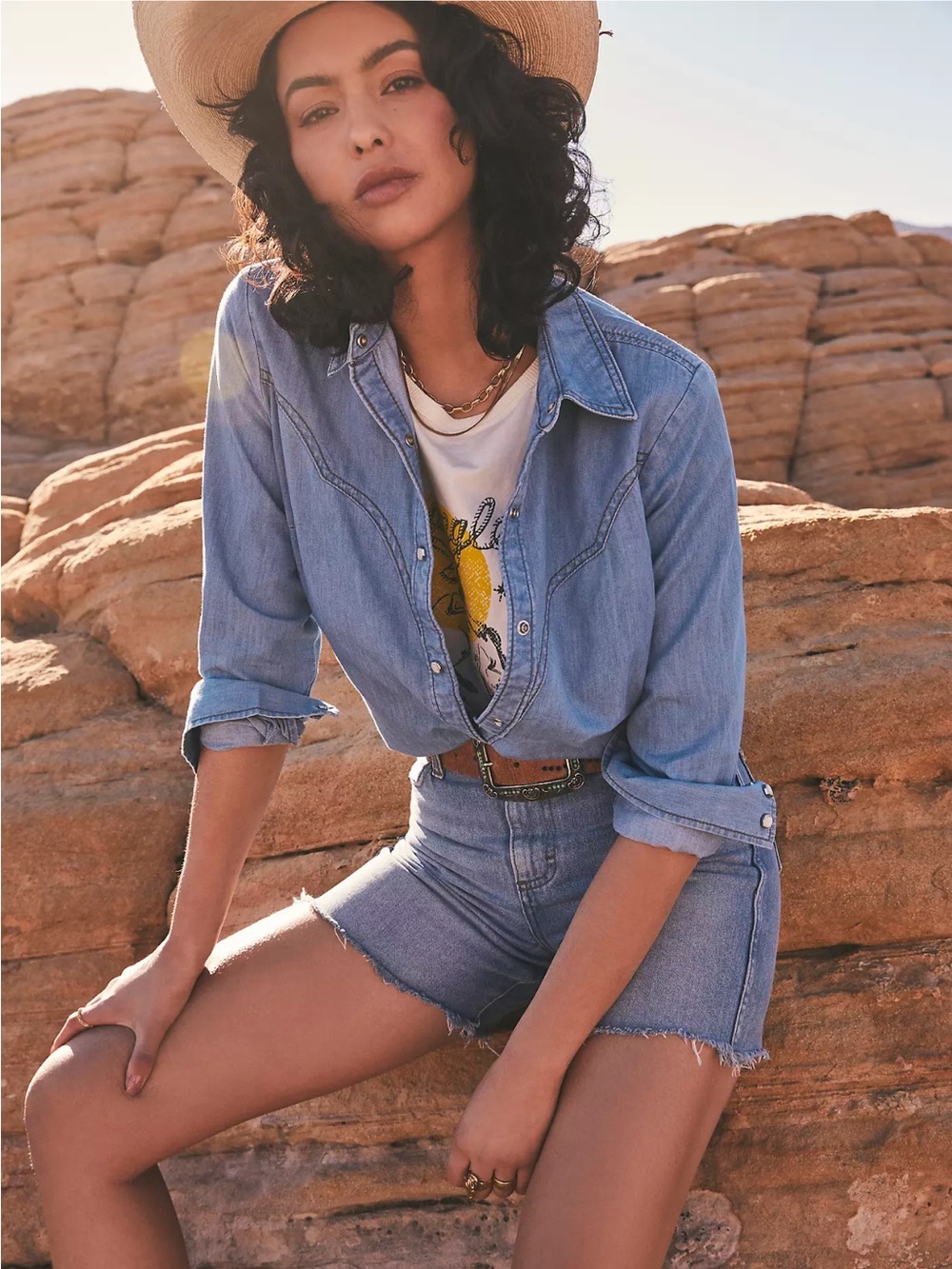 WRANGLER® X YELLOW ROSE BY KENDRA SCOTT DENIM SHIRT - Picture 2 of 6